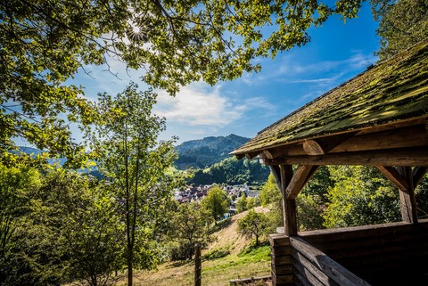 Ausblick vom Pavillon in Wolfach im Kinzigtal Schwarzwald